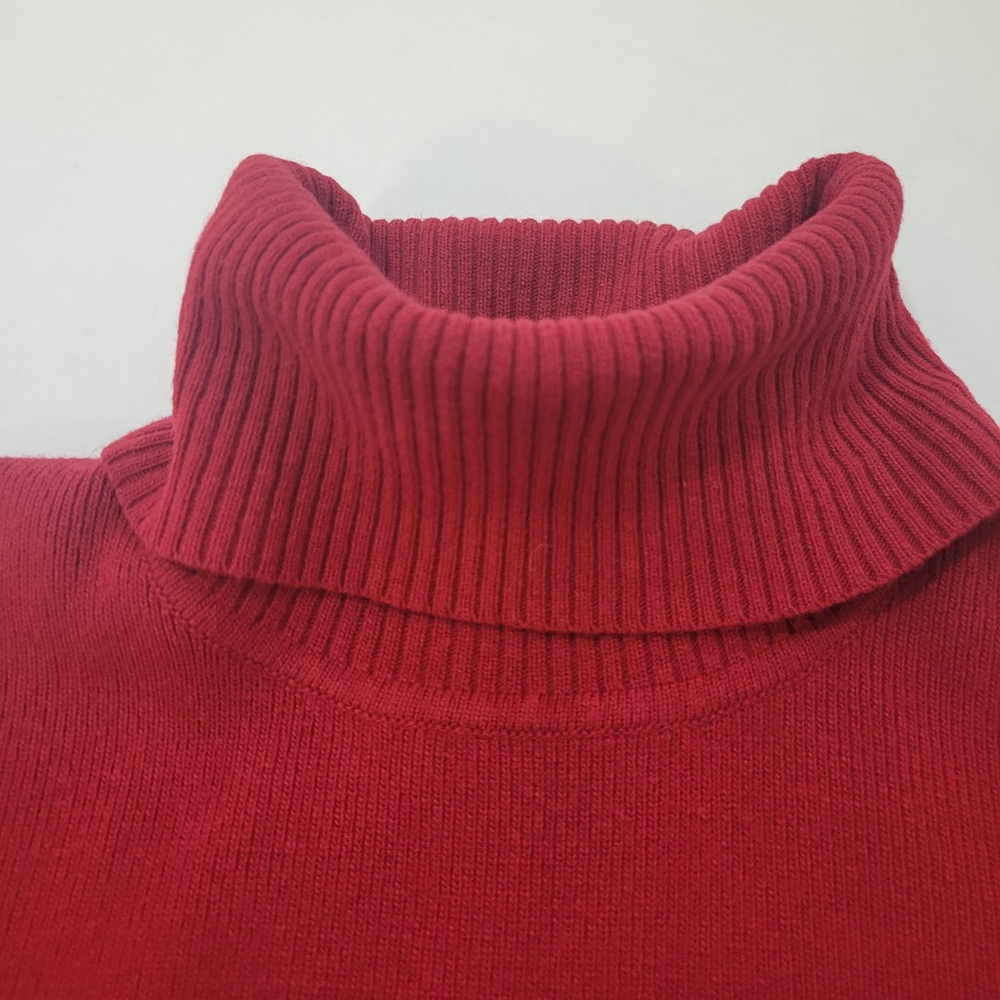 Talbots Sweater Women's Wool Cashmere Blend Knit RED Crew Neck Short Sleeve SZ S - Picture 3 of 8
